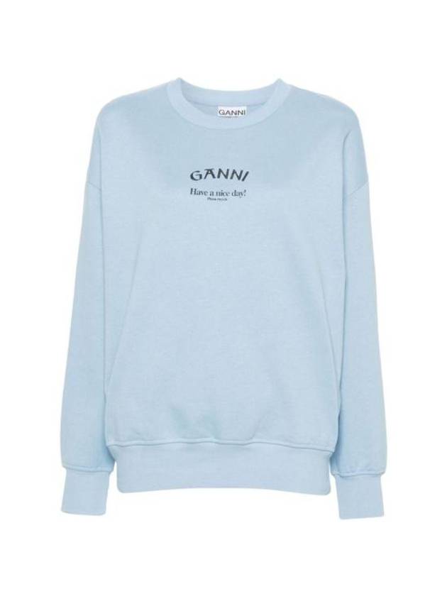 Logo Sweatshirt Blue - GANNI - BALAAN 1