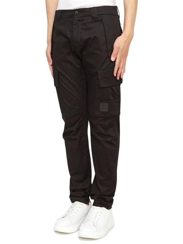 Stretch Sateen Ergonomic Cargo Straight Pants Black - CP COMPANY - BALAAN 3