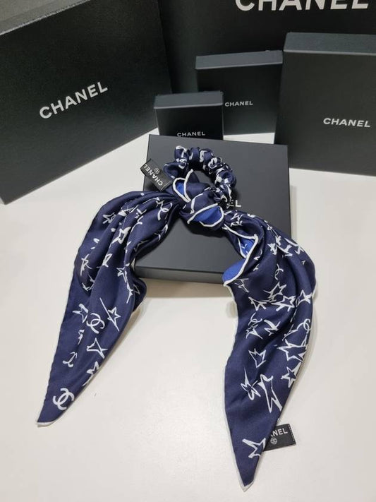 CC Logo Star Twilly Scarf Headband Blue - CHANEL - BALAAN 2