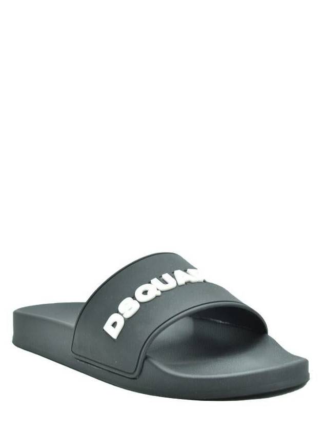 Men's Logo Rubber Slippers Black - DSQUARED2 - BALAAN 5