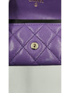 Gold Logo Classic Flap Card Wallet Purple - CHANEL - BALAAN 6