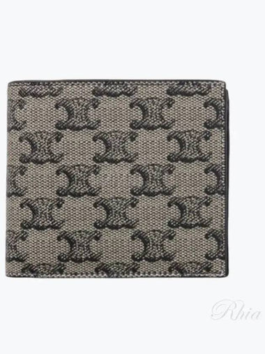 Triope Canvas SLG 10C872GC5 02SI Triomphe Fold Wallet - CELINE - BALAAN 1