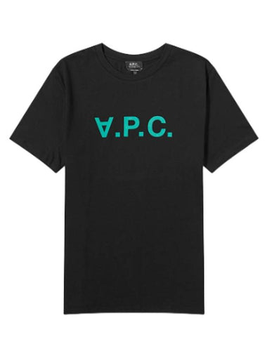 VPC Logo Organic Cotton Short Sleeve T-Shirt Black - A.P.C. - BALAAN 1