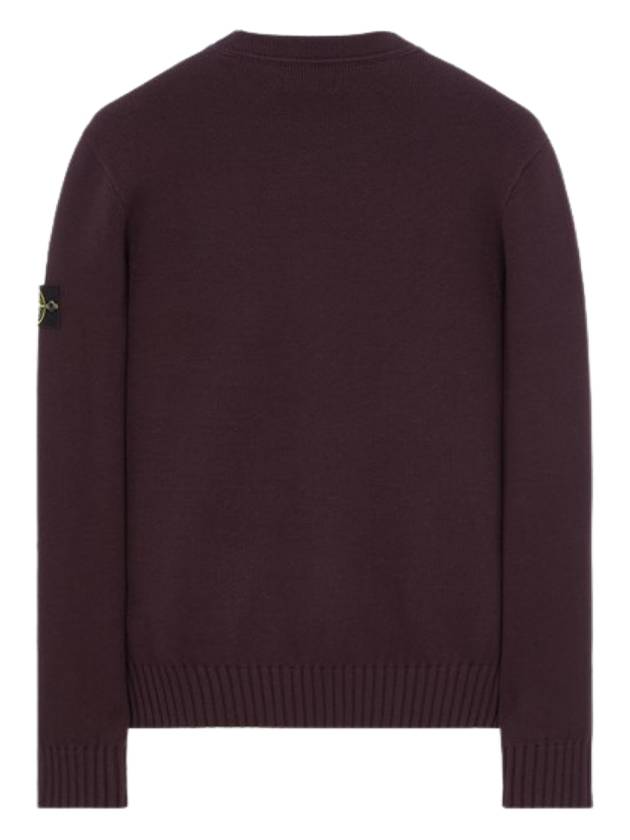 Logo Patch Knit Top Dark Burgundy - STONE ISLAND - BALAAN 3