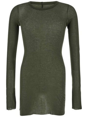 Green Long Sleeve Top In Semi Sheer Man - RICK OWENS - BALAAN 1