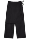 Wrap skirt half banded pants Black - THE GREEN LAB - BALAAN 8