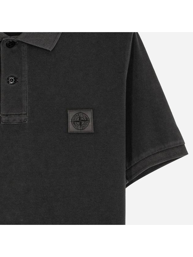 Pigment Dyed Polo Shirt Dark Grey - STONE ISLAND - BALAAN 4