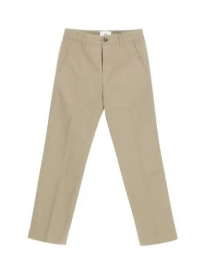 Cotton Chino Straight Pants Beige Khaki - AMI - BALAAN 2