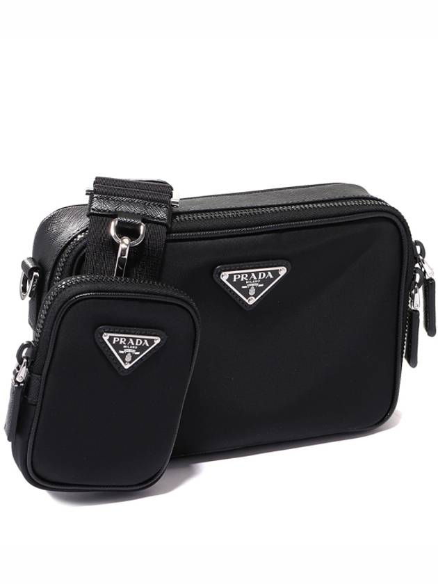 Triangle Logo Re-Nylon Saffiano Cross Bag Black - PRADA - BALAAN 2