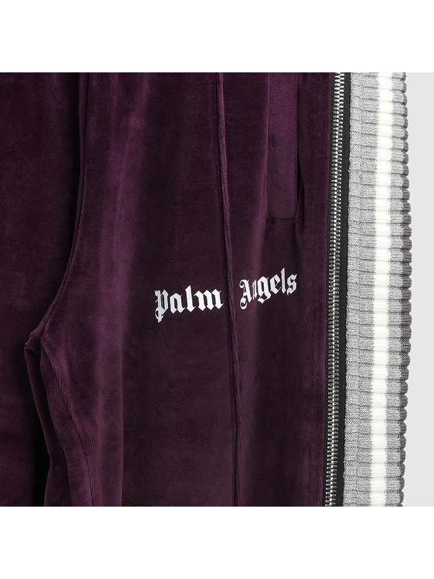 Men's Logo CHENILL Track Pants CA007F19469007 9501 PURPLE WHITE PLC006pu - PALM ANGELS - BALAAN 3