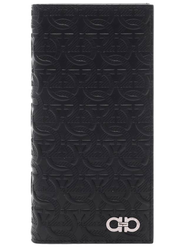 Gancini Monogram Long Wallet Black - SALVATORE FERRAGAMO - BALAAN 2