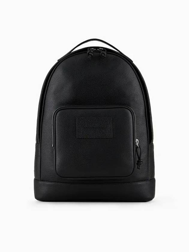 Logo Leather Backpack Black - EMPORIO ARMANI - BALAAN 2