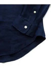 Men's Pony Embroidery Linen Oxford Long Sleeve Shirt Blue - POLO RALPH LAUREN - BALAAN 4