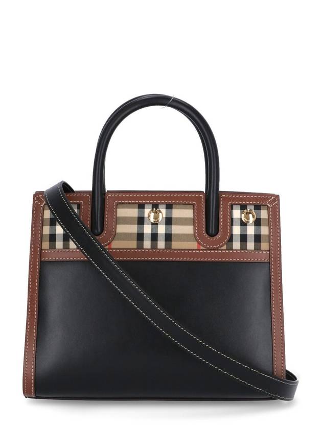 Vintage Check Two-Handle Title Mini Tote Bag Black - BURBERRY - BALAAN 1