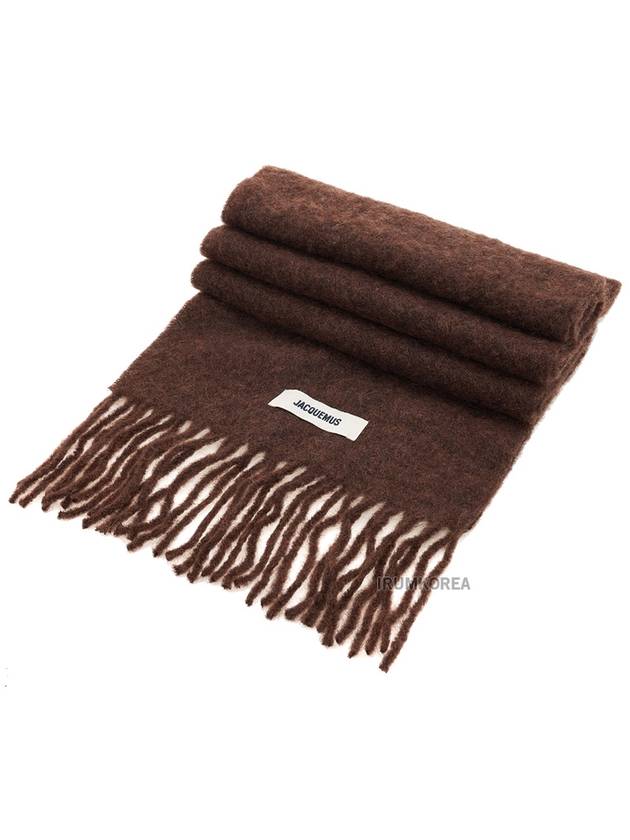 Carro Mohair Alpaca Muffler Brown - JACQUEMUS - BALAAN 4