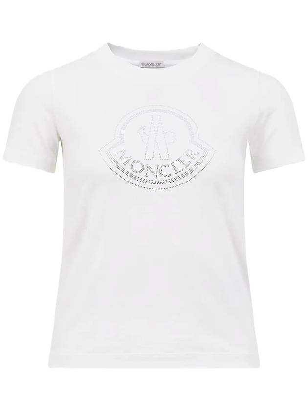 Crystal Logo Short Sleeve T-Shirt Off White - MONCLER - BALAAN 2