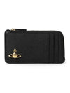 Zipper Vegan Biogreen Saffiano Card Wallet Black - VIVIENNE WESTWOOD - BALAAN 2