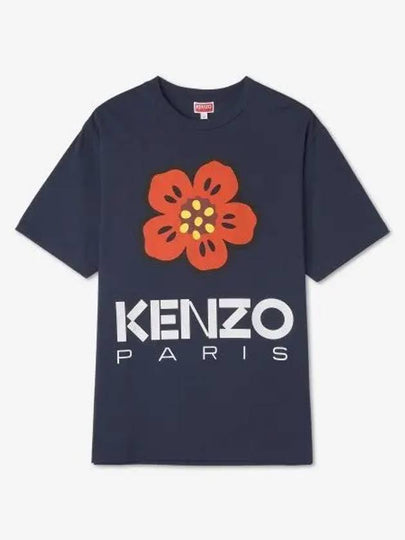 Boke Flower Short Sleeve T-Shirt Navy - KENZO - BALAAN 2