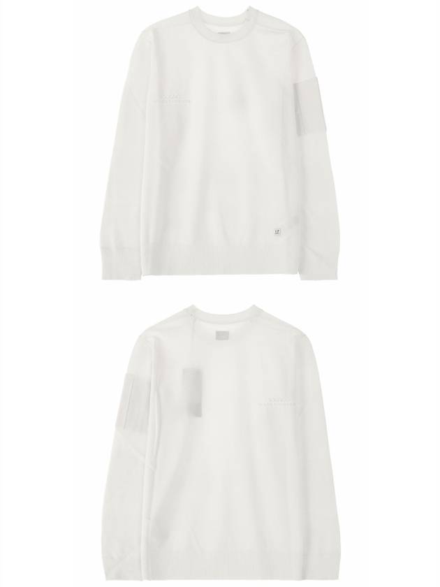 Lens Wappen Crew Neck Knit Top White - CP COMPANY - BALAAN 5