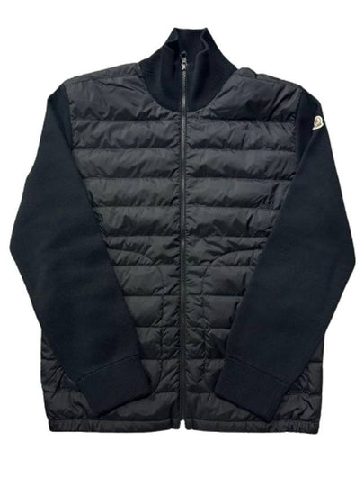 Padded Wool Cardigan Black - MONCLER - BALAAN 2