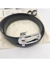 Horseshoe Buckle Reversible Leather Belt Black Brown - MONTBLANC - BALAAN 4