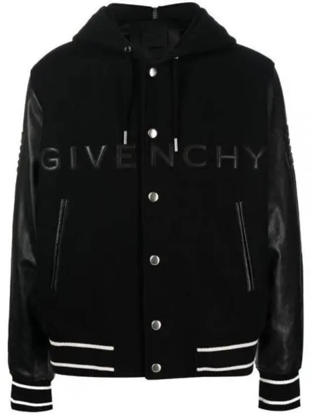 Men's Wool Blend Bomber Jacket Black - GIVENCHY - BALAAN 2