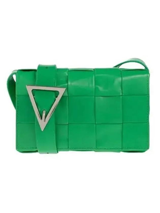 Cassette Intrecciato Small Leather Cross Bag Parakeet - BOTTEGA VENETA - BALAAN 1