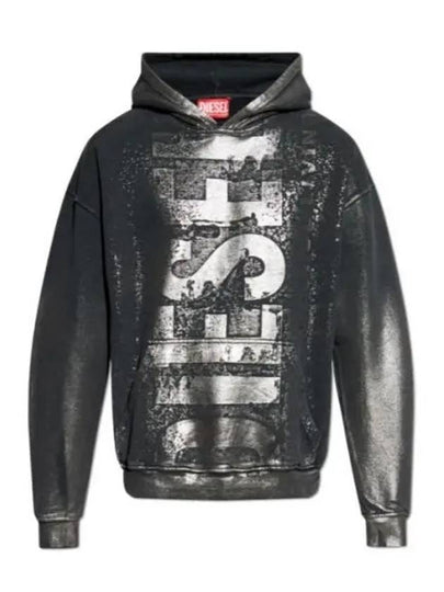 S Boxt Metallic Logo Hoodie Black - DIESEL - BALAAN 2