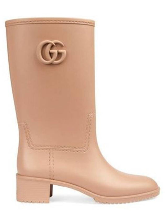 Women’s Double G Rubber Rain Boots Pink - GUCCI - BALAAN 2