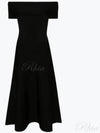 Straight Neckline Long Dress Black - FABIANA FILIPPI - BALAAN 2