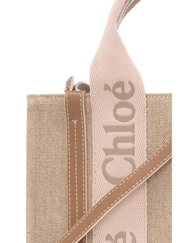 Woody Logo Small Tote Bag Blush Beige - CHLOE - BALAAN 7