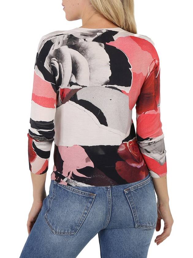 Alexander McQueen Torn Rose Long Sleeve Sweater, Size X-Small - ALEXANDER MCQUEEN - BALAAN 3