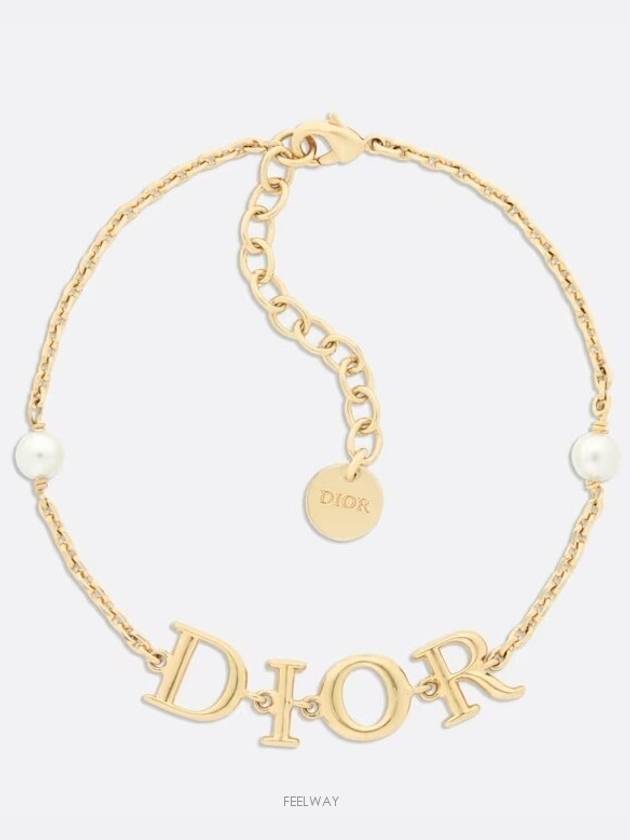 Revolution Logo Pearl Bracelet Gold - DIOR - BALAAN 4