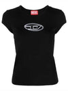 T Angie Peekaboo Logo Short Sleeve T-Shirt Black - DIESEL - BALAAN 1