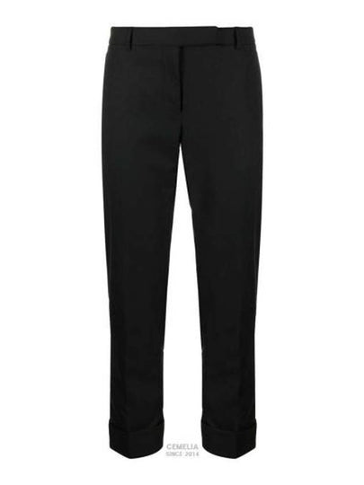 Twill Low Rise Cigarette Straight Pants Black - THOM BROWNE - BALAAN 2