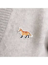 Baby Fox Patch Boxy Cardigan Light Grey Melange - MAISON KITSUNE - BALAAN 8