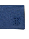 TB Logo Grain Leather Card Wallet Blue - BURBERRY - BALAAN 7