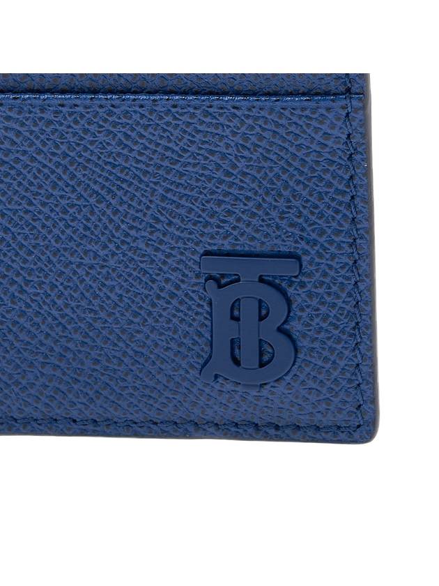 TB Logo Grain Leather Card Wallet Blue - BURBERRY - BALAAN 7