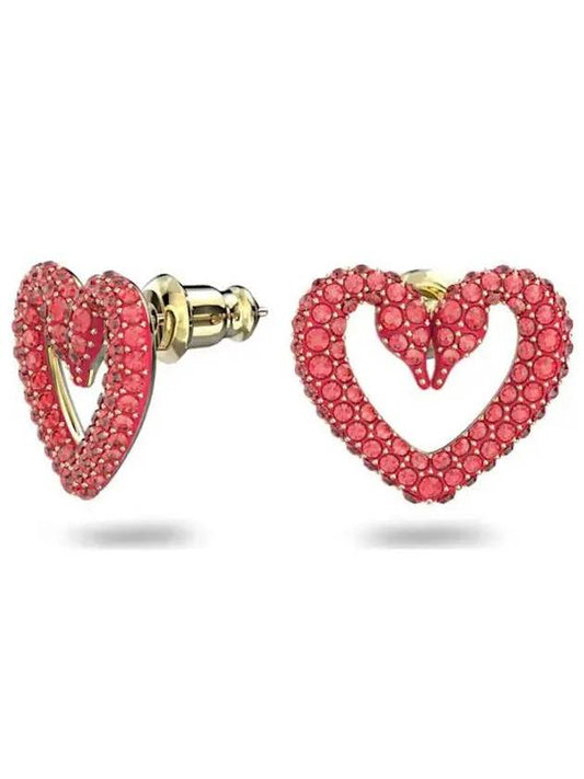 Sublima Swan Heart Stud Earrings Red - SWAROVSKI - BALAAN 2