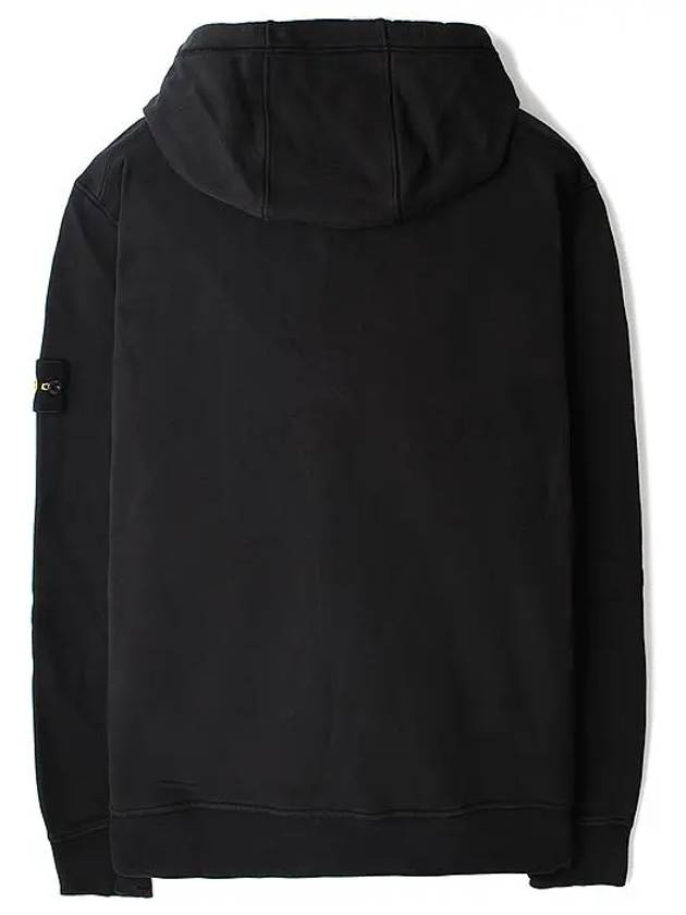 Logo Patch Cotton Fleece Hoodie Black - STONE ISLAND - BALAAN 3