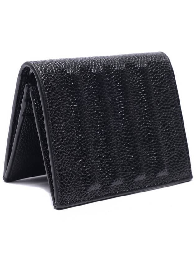 Debossed Pebble Card Wallet Black - THOM BROWNE - BALAAN 4