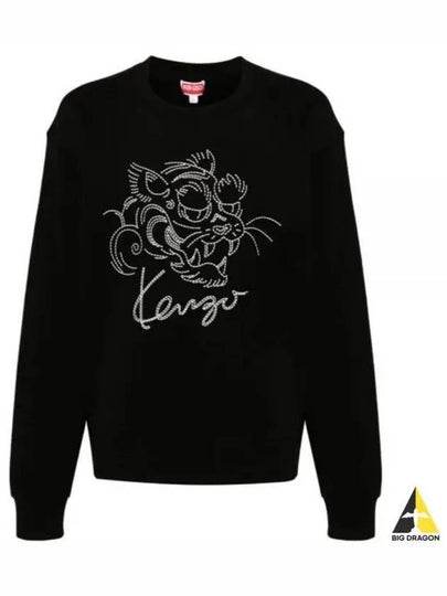 Star Tiger Embroidery Crew Neck Sweatshirt Black - KENZO - BALAAN 2