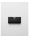 Large Saffiano Leather Long Wallet Black Gold - PRADA - BALAAN 2