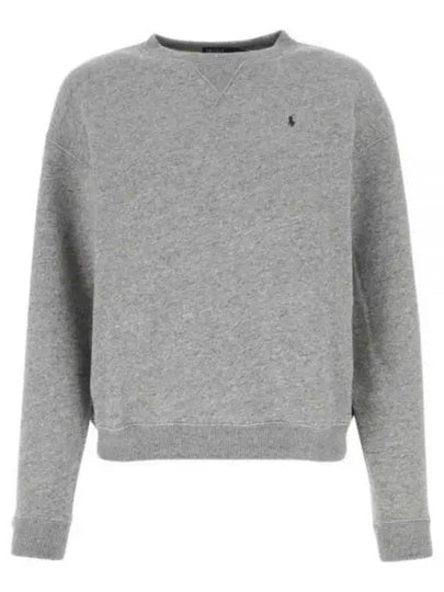 Embroidered Logo Pony Fleece Sweatshirt Grey - POLO RALPH LAUREN - BALAAN 2