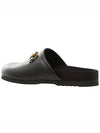 Leather Horsebit Slippers Black - GUCCI - BALAAN.