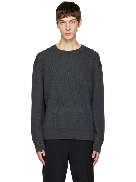 Lamar Wool Crewneck Knit Top Grey - THEORY - BALAAN 2