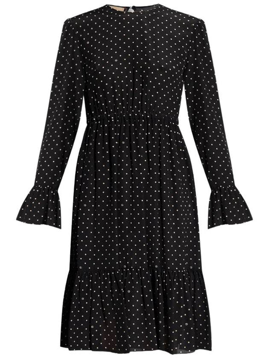 Women's Polka Dot GG Silk Midi Dress Black - GUCCI - BALAAN 1