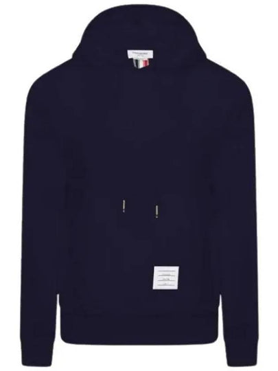 Loopback Broderie Anglaise Relaxed Cotton Hoodie Navy - THOM BROWNE - BALAAN 2