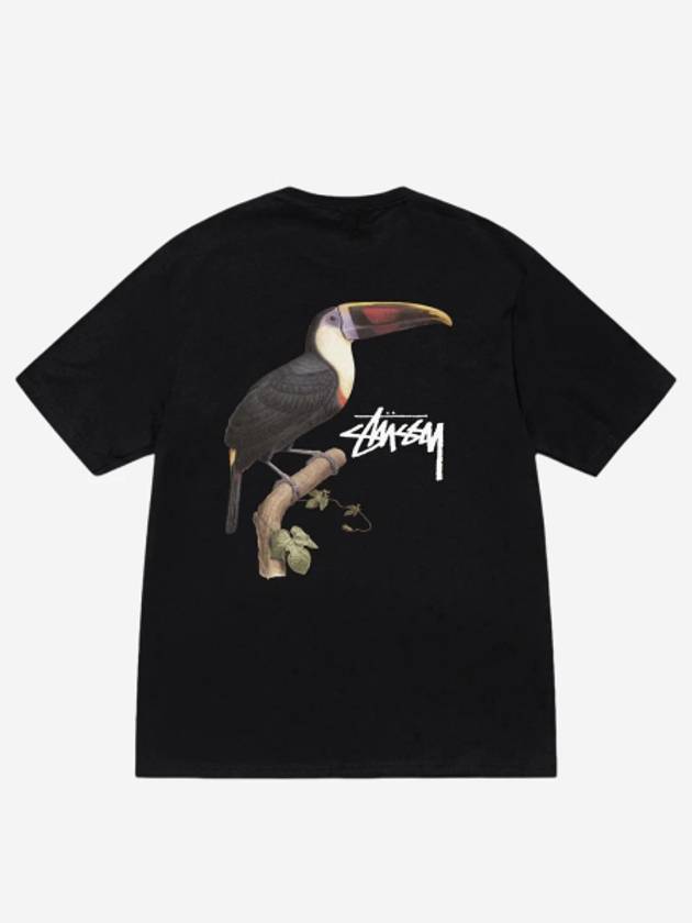 Toucan Cotton Short Sleeve T-Shirt Black - STUSSY - BALAAN 3