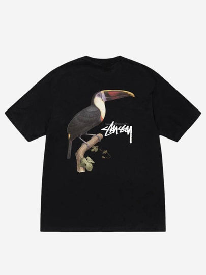 Toucan Cotton Short Sleeve T-Shirt Black - STUSSY - BALAAN 2